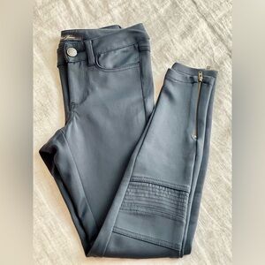 Mavi Women's Skinny Ponte Stretch Dark Gray Moto Ankle Pants. 26